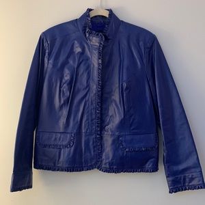 Royal Blue leather Jacket